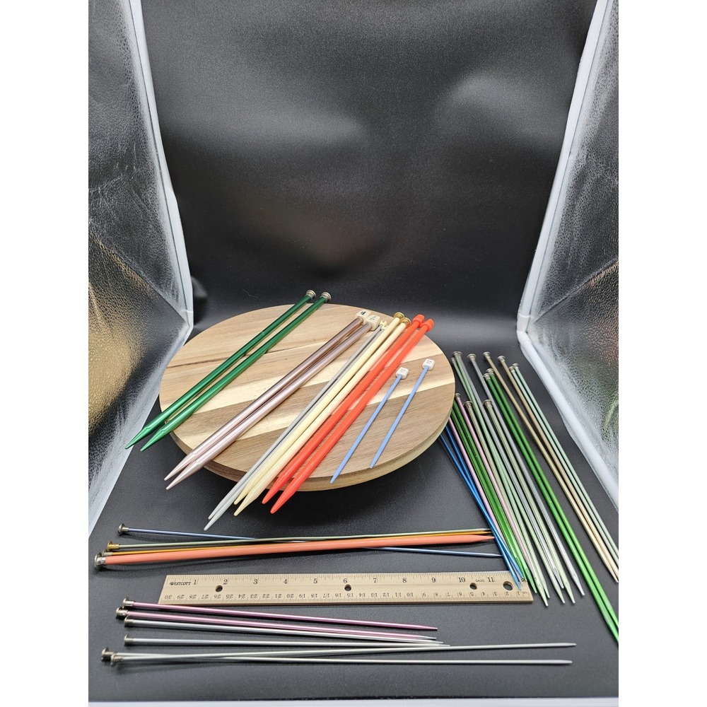 Lot Of 18 Knitting Needles Aluminum & Plastic 18 Sets Assorted Sizes 4 Singles